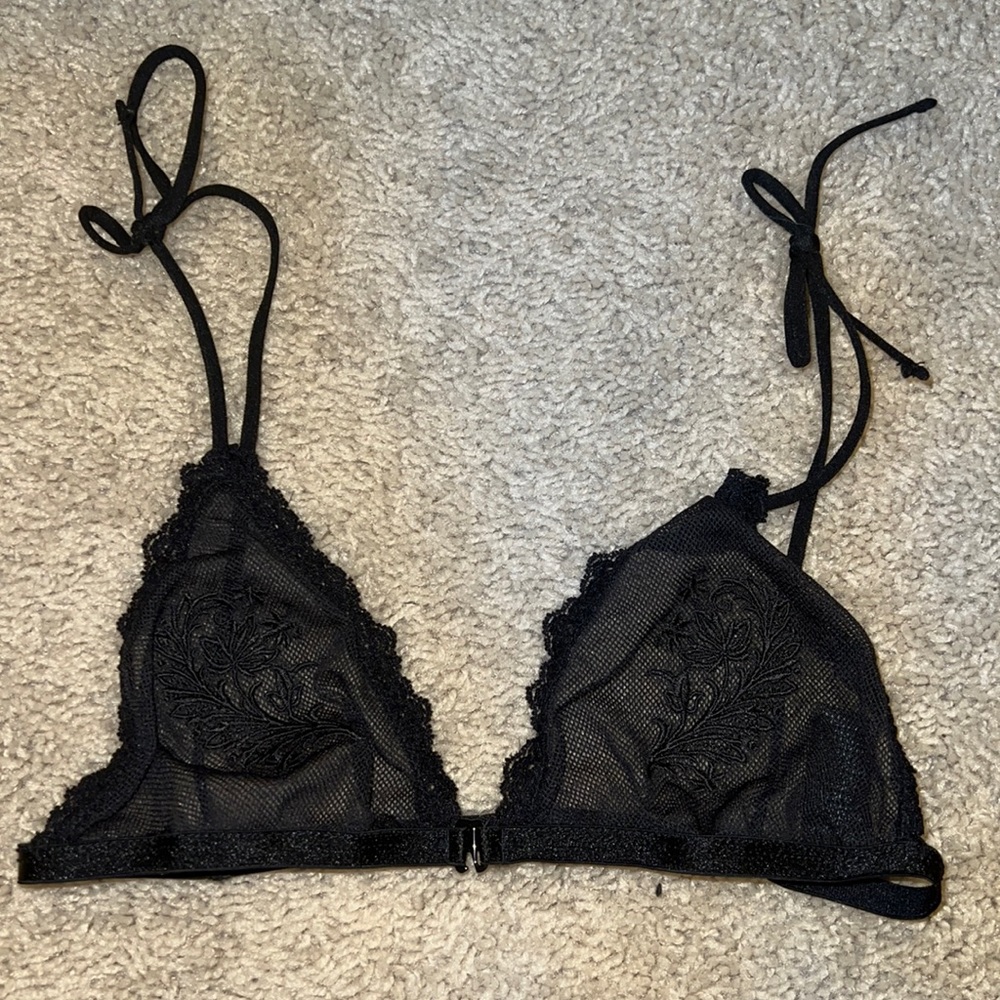 Asos lace tie mesh bralet